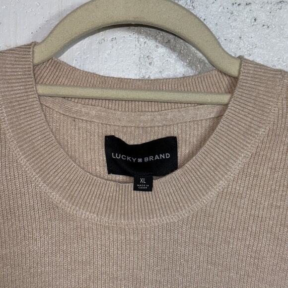 Lucky Brand Men's Doritan L/S Crewneck Sweater, Oatmeal XL $80 - Picture 4 of 6